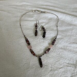Elegant Beaded Necklace and Earring Set